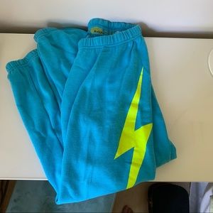 Blue lighting bolt Aviator Nation sweatpants